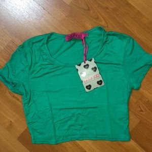 Boohoo green crop top